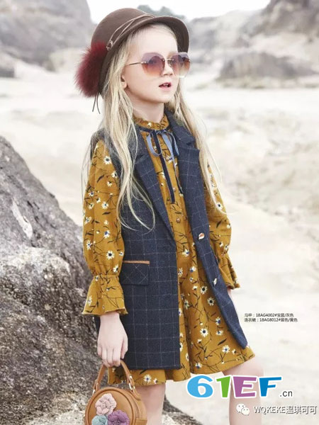 WQKEKE温琪可可童装2018秋冬韩版纯棉加厚长袖打底裙